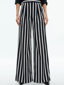 Alice and Olivia POMPEY HIGH WAISTED PLEATED PANTS DREAM STRIPE BLACK*FEATURED SHOPS | FEATURED SHOPS | CLOTHING