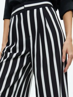 Alice and Olivia POMPEY HIGH WAISTED PLEATED PANTS DREAM STRIPE BLACK*FEATURED SHOPS | FEATURED SHOPS | CLOTHING