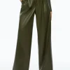 Alice and Olivia POMPEY VEGAN LEATHER PANT OLIVE*FEATURED SHOPS | CLOTHING