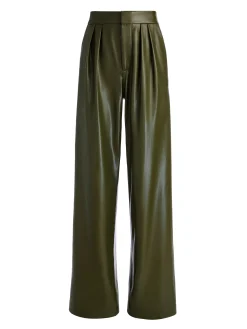 Alice and Olivia POMPEY VEGAN LEATHER PANT OLIVE*FEATURED SHOPS | CLOTHING