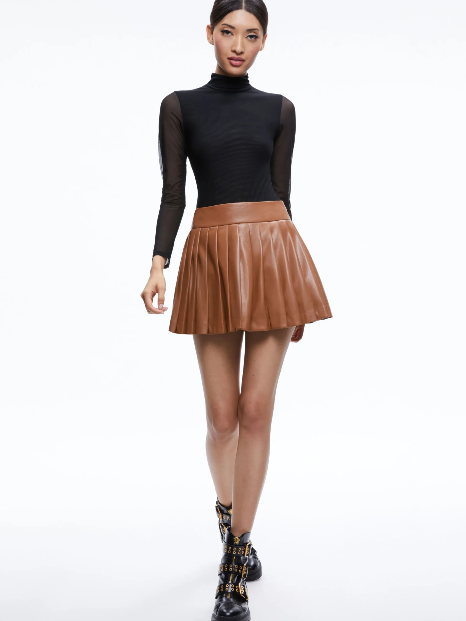 Alice and Olivia PURA VEGAN LEATHER PLEATED SKORT *FEATURED SHOPS | CLOTHING | CLOTHING