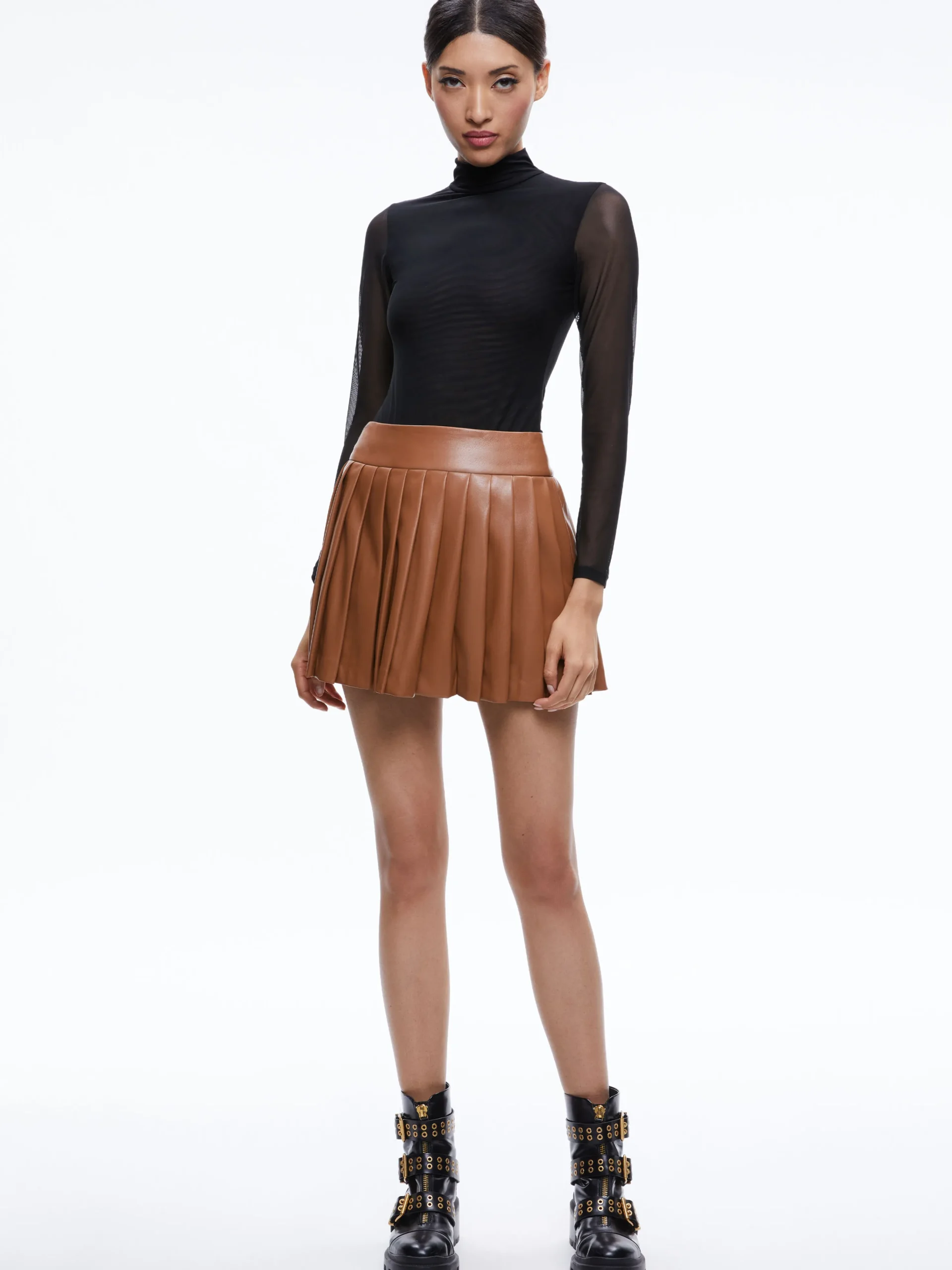 Alice and Olivia PURA VEGAN LEATHER PLEATED SKORT *FEATURED SHOPS | CLOTHING | CLOTHING