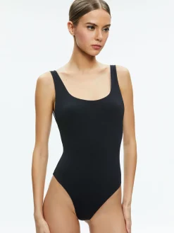 Alice and Olivia REMY SCOOP REVERSIBLE BODYSUIT BLACK/OFF WHITE*FEATURED SHOPS | FEATURED SHOPS | CLOTHING