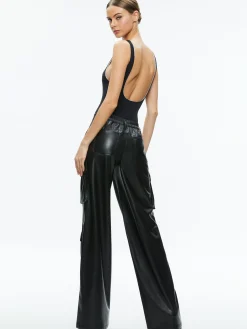 Alice and Olivia REMY SCOOP REVERSIBLE BODYSUIT BLACK/OFF WHITE*FEATURED SHOPS | FEATURED SHOPS | CLOTHING