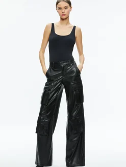 Alice and Olivia REMY SCOOP REVERSIBLE BODYSUIT BLACK/OFF WHITE*FEATURED SHOPS | FEATURED SHOPS | CLOTHING