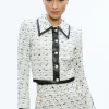Alice and Olivia RENAE CROPPED VEGAN LEATHER JACKET OFF WHITE/BLACK*FEATURED SHOPS | FEATURED SHOPS | FEATURED SHOPS | CLOTHING | CLOTHING