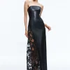 Alice and Olivia RETHA VEGAN LEATHER LACE MAXI DRESS BLACK*FEATURED SHOPS | DRESSES | DRESSES | CLOTHING