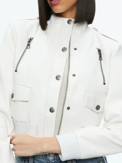 Alice and Olivia RIA VEGAN LEATHER MOTO JACKET OFF WHITE*FEATURED SHOPS | FEATURED SHOPS | CLOTHING