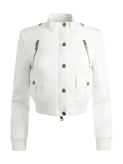 Alice and Olivia RIA VEGAN LEATHER MOTO JACKET OFF WHITE*FEATURED SHOPS | FEATURED SHOPS | CLOTHING