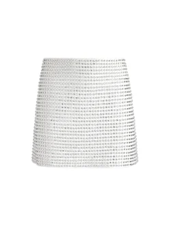 Alice and Olivia RILEY EMBELLISHED MINI SKIRT OFF WHITE/SILVER*CLOTHING