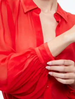 Alice and Olivia ROANNE BLOUSON SLEEVE BUTTON DOWN *CLOTHING