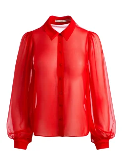 Alice and Olivia ROANNE BLOUSON SLEEVE BUTTON DOWN *CLOTHING