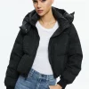 Alice and Olivia ROBENA CRYSTAL EMBELLISHED CROPPED PUFFER BLACK*CLOTHING
