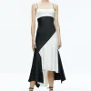 Alice and Olivia ROSA ASYMMETRICAL SLIP DRESS OFF WHITE/BLACK*FEATURED SHOPS | DRESSES | DRESSES | CLOTHING