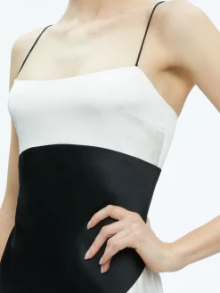 Alice and Olivia ROSA ASYMMETRICAL SLIP DRESS OFF WHITE/BLACK*FEATURED SHOPS | DRESSES | DRESSES | CLOTHING