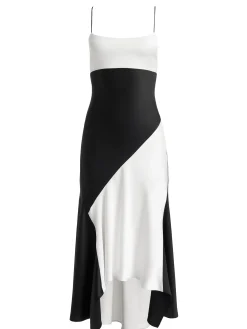 Alice and Olivia ROSA ASYMMETRICAL SLIP DRESS OFF WHITE/BLACK*FEATURED SHOPS | DRESSES | DRESSES | CLOTHING