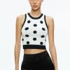Alice and Olivia RYDEL CROPPED TANK BLACK/SOFT WHITE*CLOTHING