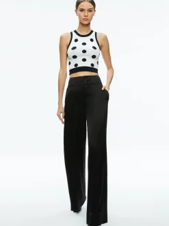 Alice and Olivia RYDEL CROPPED TANK BLACK/SOFT WHITE*CLOTHING
