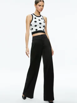 Alice and Olivia RYDEL CROPPED TANK BLACK/SOFT WHITE*CLOTHING