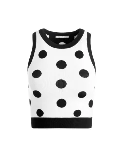 Alice and Olivia RYDEL CROPPED TANK BLACK/SOFT WHITE*CLOTHING
