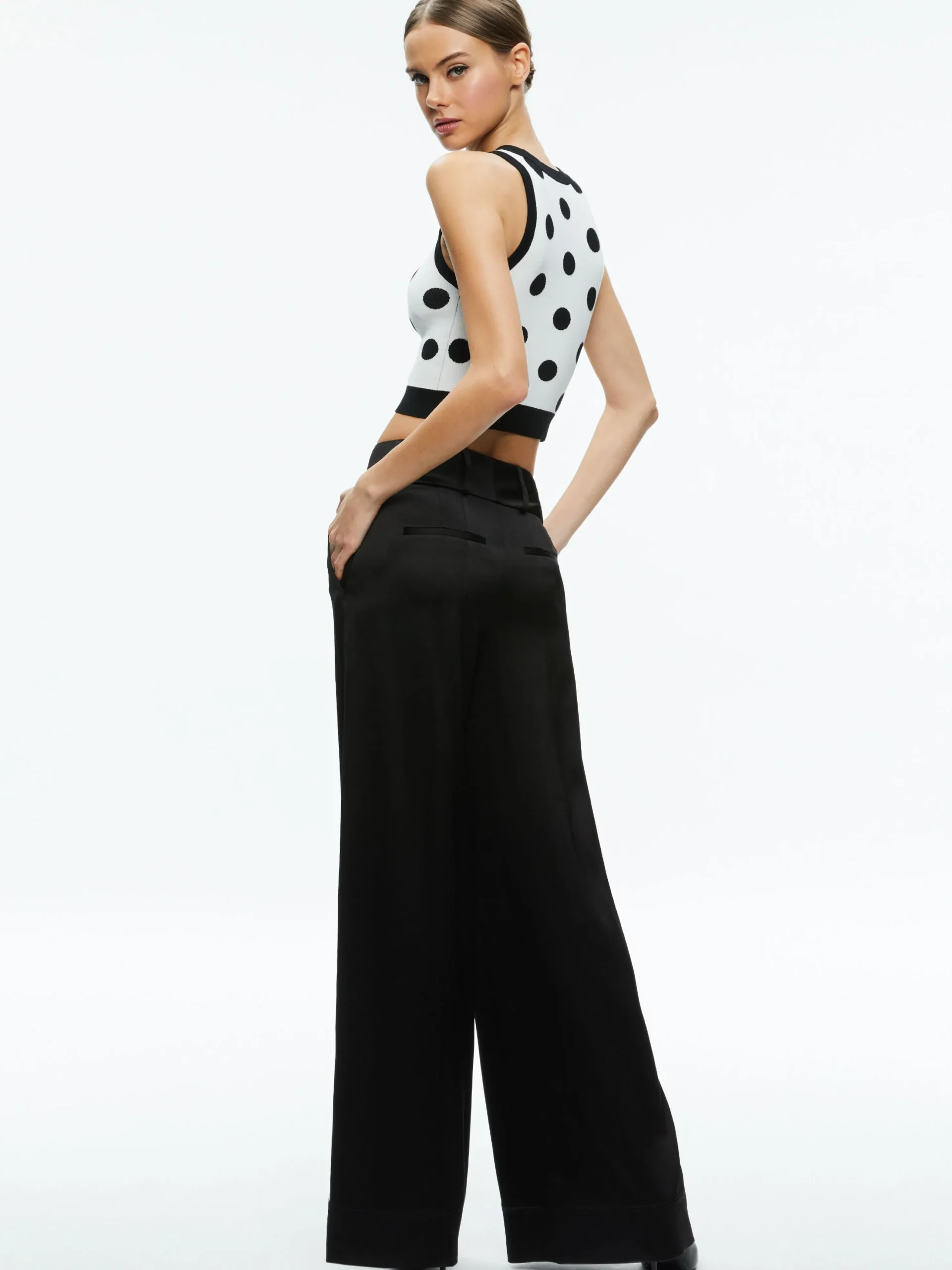 Alice and Olivia RYDEL CROPPED TANK + TOMASA HIGH RISE PANT *CLOTHING
