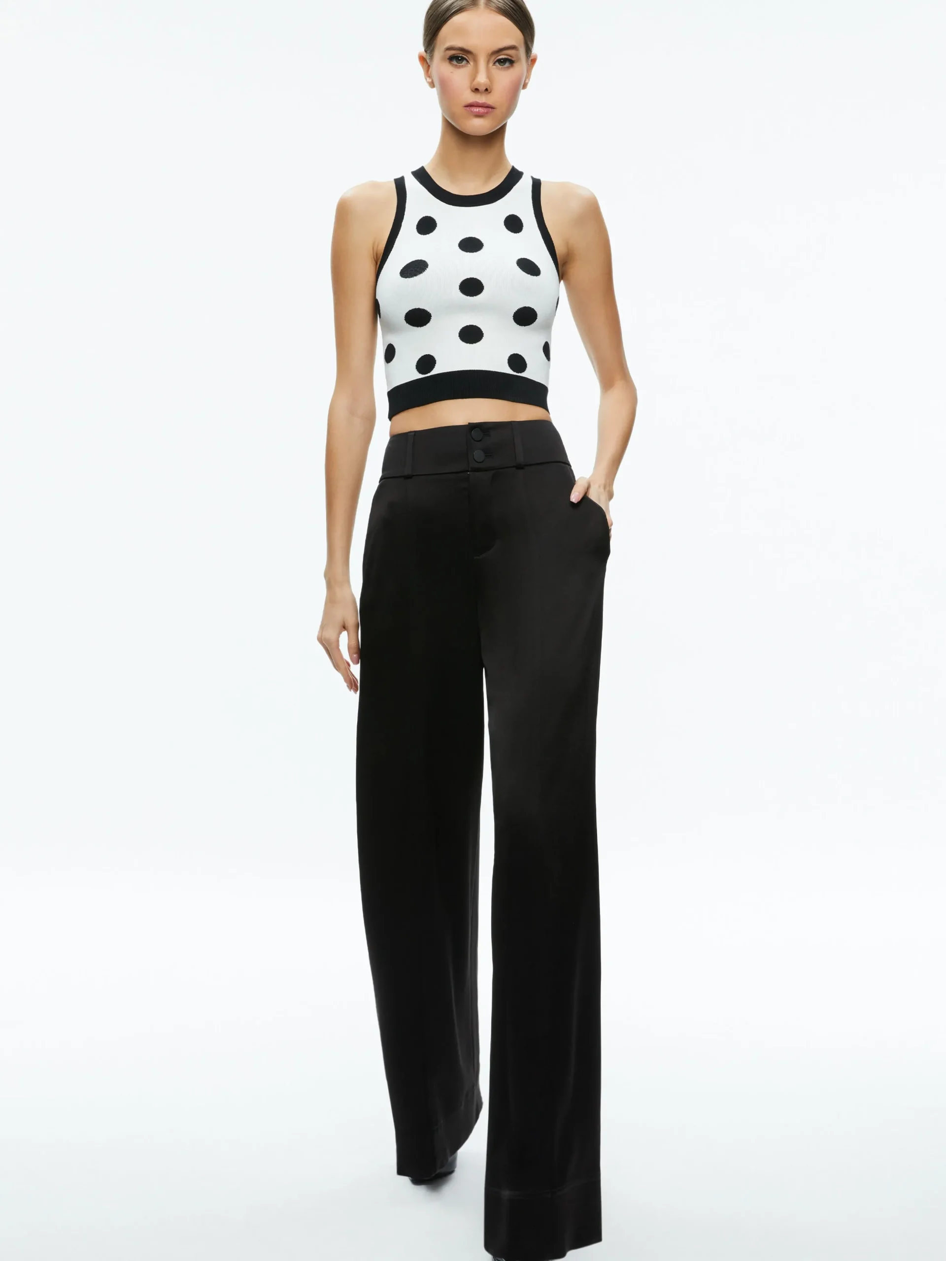 Alice and Olivia RYDEL CROPPED TANK + TOMASA HIGH RISE PANT *CLOTHING