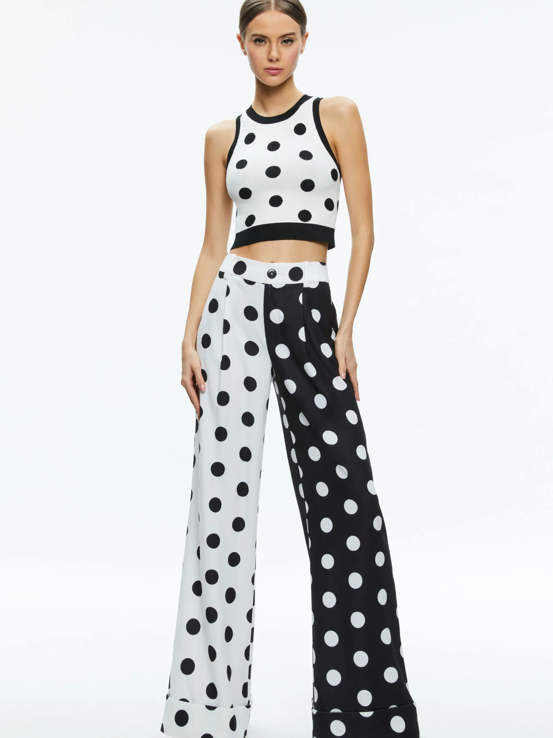 Alice and Olivia RYDEL CROPPED TANK + TOMASA HIGH RISE PANT *CLOTHING