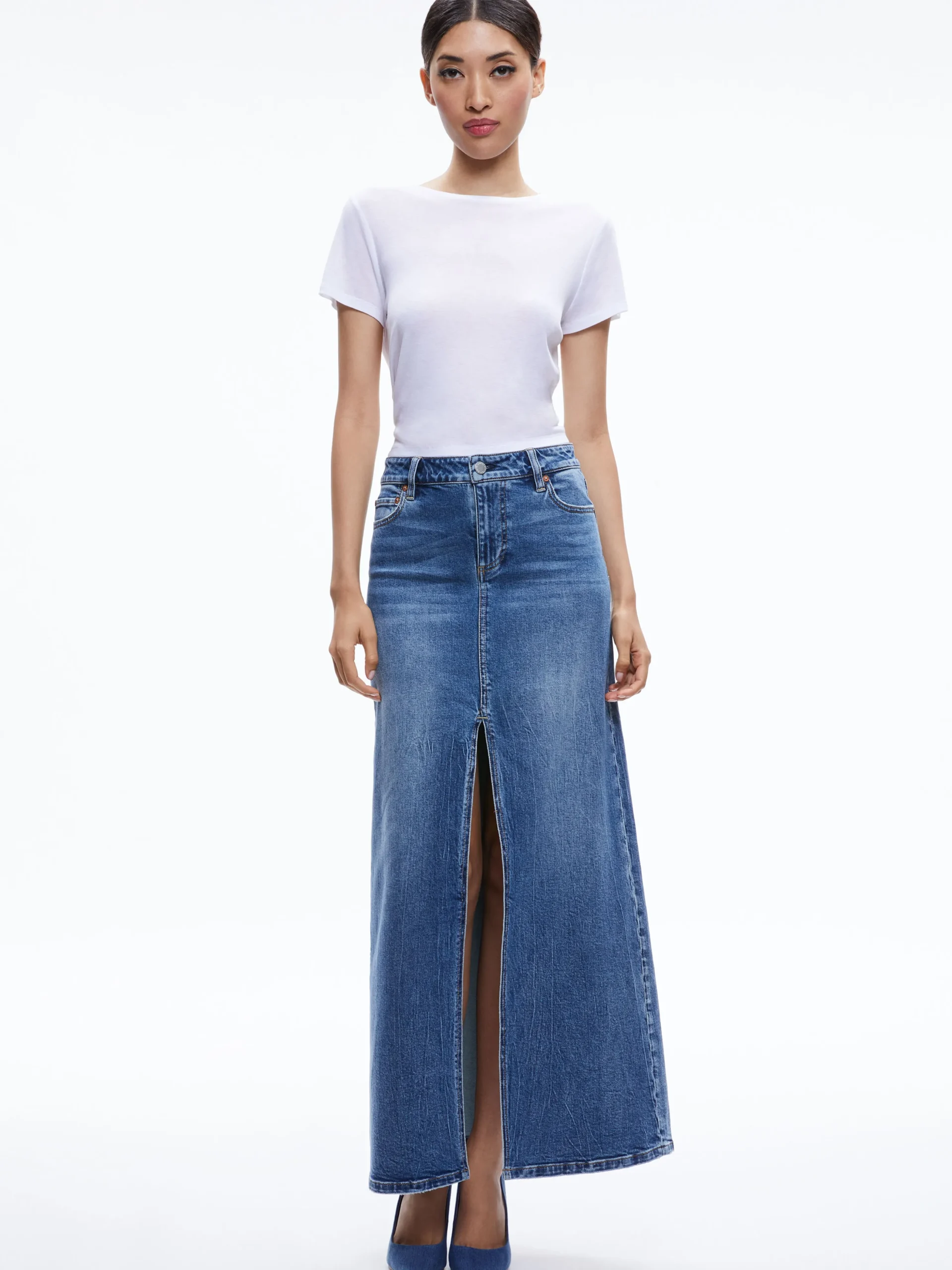 Alice and Olivia RYE DENIM MAXI SKIRT BROOKLYN BLUE*FEATURED SHOPS | FEATURED SHOPS | CLOTHING