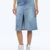 Alice and Olivia RYE MIDI DENIM SKIRT LIGHTNING BLUE*FEATURED SHOPS | CLOTHING