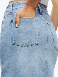 Alice and Olivia RYE MIDI DENIM SKIRT LIGHTNING BLUE*FEATURED SHOPS | CLOTHING