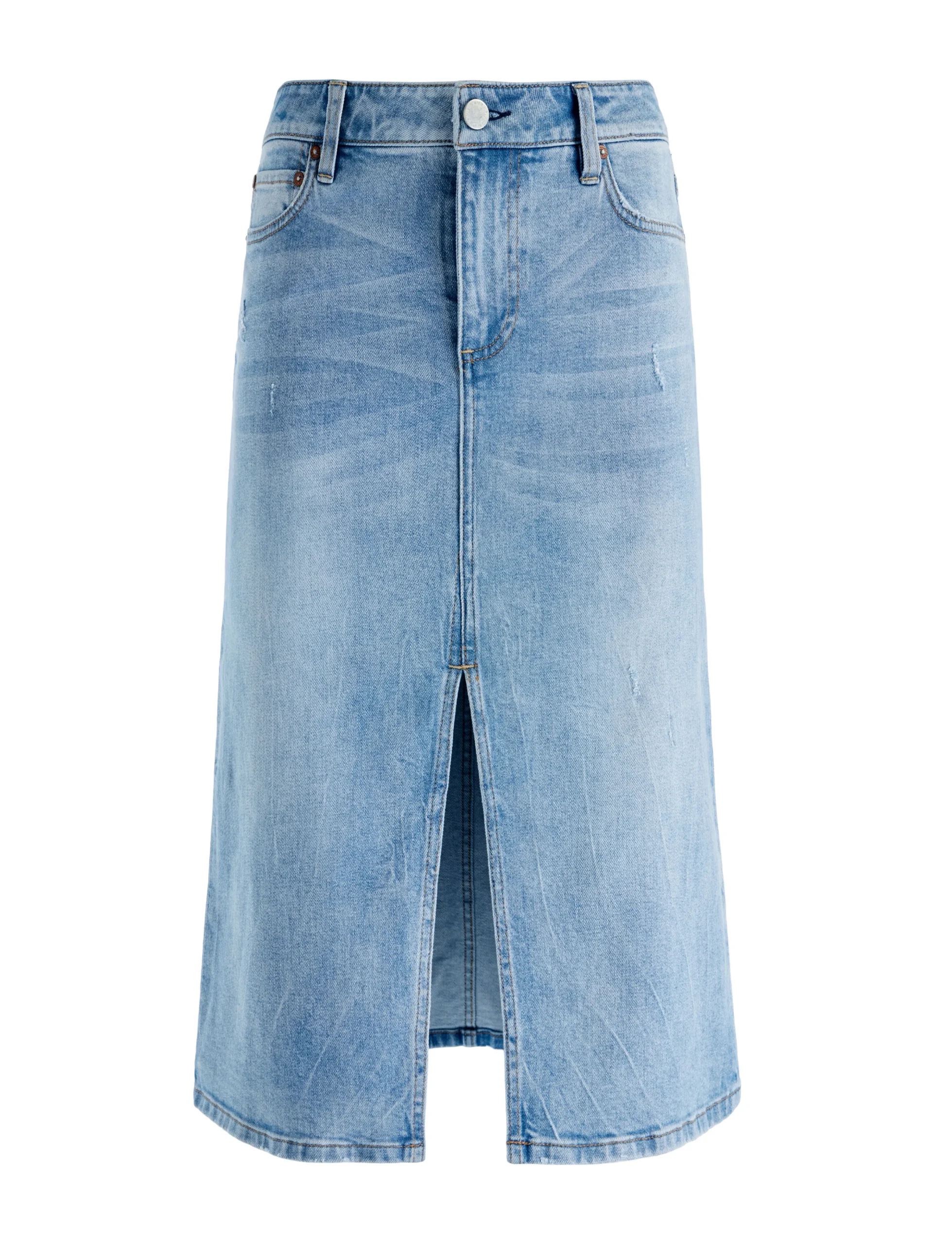 Alice and Olivia RYE MIDI DENIM SKIRT LIGHTNING BLUE*FEATURED SHOPS | CLOTHING