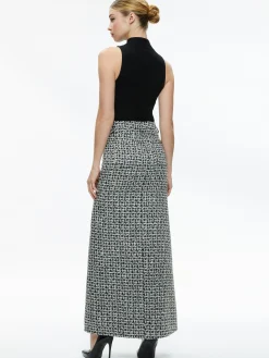 Alice and Olivia RYE TWEED MAXI SKIRT BLACK/OFF WHITE*FEATURED SHOPS | CLOTHING