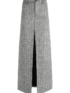 Alice and Olivia RYE TWEED MAXI SKIRT BLACK/OFF WHITE*FEATURED SHOPS | CLOTHING