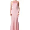 Alice and Olivia SAMIA HALTER NECK FISHTAIL GOWN ROSE*DRESSES | CLOTHING
