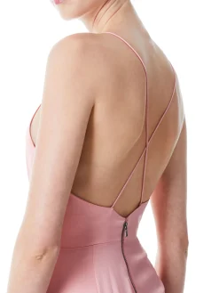 Alice and Olivia SAMIA HALTER NECK FISHTAIL GOWN ROSE*DRESSES | CLOTHING