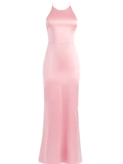 Alice and Olivia SAMIA HALTER NECK FISHTAIL GOWN ROSE*DRESSES | CLOTHING