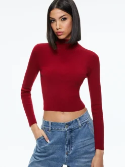 Alice and Olivia SENAIDA CROPPED MOCK NECK PULLOVER *CLOTHING