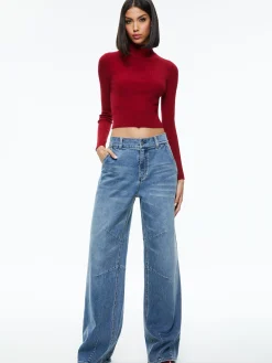 Alice and Olivia SENAIDA CROPPED MOCK NECK PULLOVER *CLOTHING