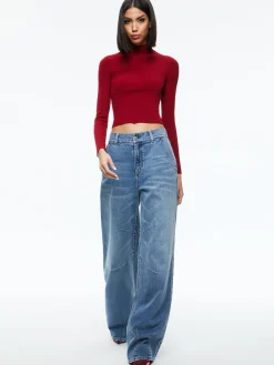 Alice and Olivia SENAIDA CROPPED MOCK NECK PULLOVER *CLOTHING