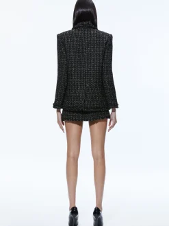 Alice and Olivia SHAN TWEED CHAIN TRIM BLAZER + JALEN CHAIN MINI SKIRT *CLOTHING