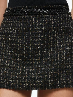 Alice and Olivia SHAN TWEED CHAIN TRIM BLAZER + JALEN CHAIN MINI SKIRT *CLOTHING