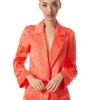 Alice and Olivia SHANDA PAJAMA BLAZER BRIGHT CORAL*CLOTHING