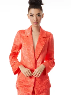 Alice and Olivia SHANDA PAJAMA BLAZER BRIGHT CORAL*CLOTHING
