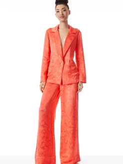 Alice and Olivia SHANDA PAJAMA BLAZER BRIGHT CORAL*CLOTHING