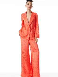 Alice and Olivia SHANDA PAJAMA BLAZER BRIGHT CORAL*CLOTHING