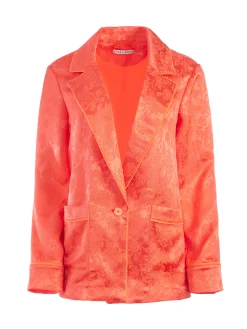 Alice and Olivia SHANDA PAJAMA BLAZER BRIGHT CORAL*CLOTHING