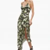 Alice and Olivia SHAWNA ASYMMETRICAL SLIP DRES MOONLIGHT FLORAL*DRESSES | DRESSES | CLOTHING