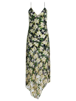 Alice and Olivia SHAWNA ASYMMETRICAL SLIP DRES MOONLIGHT FLORAL*DRESSES | DRESSES | CLOTHING