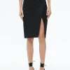 Alice and Olivia SIOBHAN FRONT WRAP MIDI SKIRT BLACK PINSTRIPE*FEATURED SHOPS | CLOTHING | CLOTHING