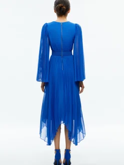 Alice and Olivia SION SUNBURST PLEATED MAXI DRESS SAPPHIRE*DRESSES | CLOTHING